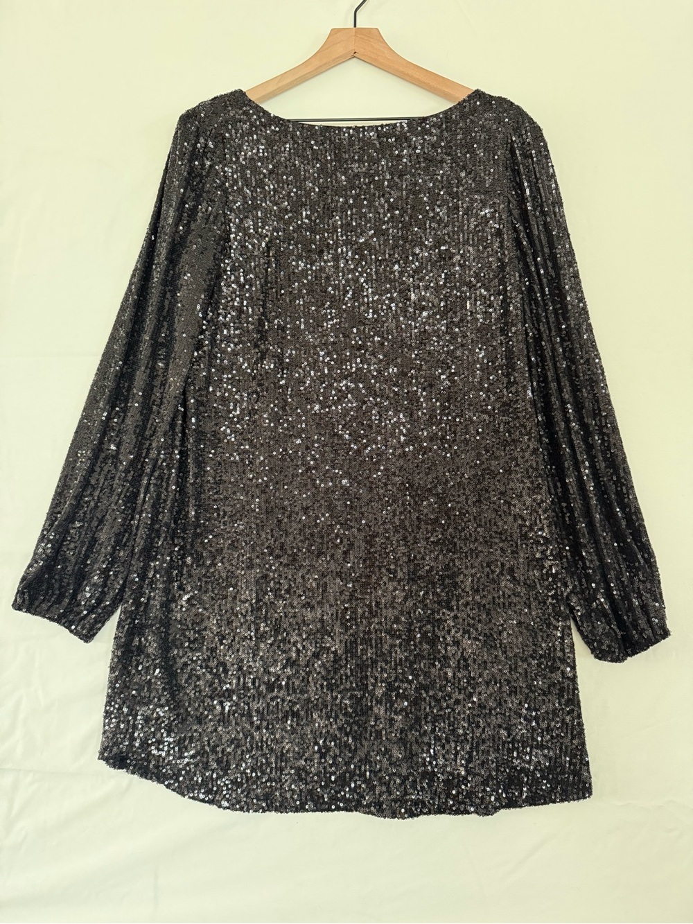 Steve Madden Black Sequin Long Sleeve Mini Dress - Picture 8 of 8